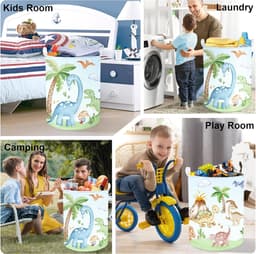 kinderwasmand, opvouwbaar, voor jongens en meisjes, grote kokosnootboom, kleding, speelgoed, opbergmand voor kinderkamer, badkamer, blauw, 63 l — thumbnail 2