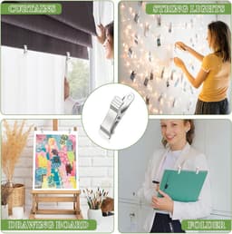 12 stuks binderclips klemmen metaal roestvrij staal wasknijpers mini clips fotoclips brede veerklemmen voor draden, kleding, sokken, handdoeken, papier, doe-het-zelf decoratie, foto's, snacks — thumbnail 3