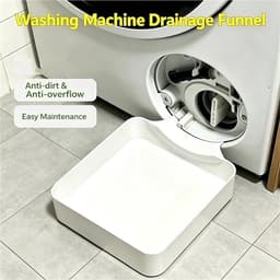 Lekbak Wasmachine - 2-Delige Set - Wateropvangbak - Opvangbak - Universele Wasmachine Lekbak - Afvoerbak Voor Wasmachines - 17.8 × 17.8 × 5 Cm - Eenvoudig Te Installeren - Afvoerbak - Geschikt Voor Appartementen, Garages En Huurwoningen - Wit — thumbnail 4