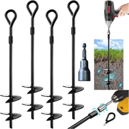 SnelShoppen - 36 cm Grondankers, Tentharingen, Windstormspikes - 5 Stuks Zandharingen, Spiraal Bodemanker voor Carport, Paviljoen, Camping, Weidetent — thumbnail 1