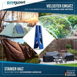 SnelShoppen - 24 Stuks Kledingknijpers Storm 70 x 20 mm, Multifunctionele Klemmen, Sterke Grip, Blauw, Made in Duitsland, Voor Was, Naaien, Tenten, Tu — thumbnail 2