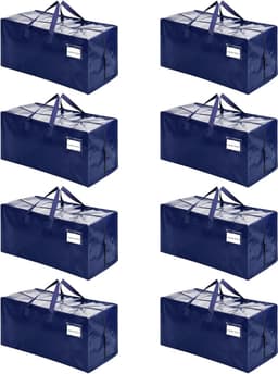 SnelShoppen - 8 Pack Verhuis Tassen Extra Groot Heavy-Duty Met Rugtasriemen, Sterke Handgrepen & Ritsen, Kledingopslag, Verpakkings- en Waszakken, Her — thumbnail 1