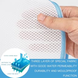 4 Stuks Bh Waszakken - 19x35cm - Bh Wasnetje Voor Wasgoed - Anti-Vervorming – BH Waszakje - waszak - Wasbol - Waszakje Lingerie - Premium Lingerie Waszakje – Waszakken – Kledingzakjes – Was Zakjes - Herbruikbare – Wasmachine Zakjes - blauw — thumbnail 5