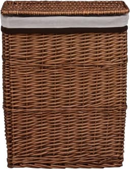 Wasmand – Wasbox – Wassorteerder – Opbergmand – Waszak – Handgevlochten Wilgentakken – Ruime Inhoud 43x34x57,5 cm — thumbnail 2