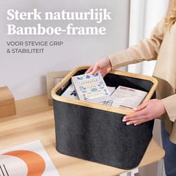 SnelShoppen - HENNEZ Wasmand 40L | Vouwbare Opbergmand | Dark Grey Vilt | Wascontainer | Organizer voor Huishouden, Camping en Keuken — thumbnail 2