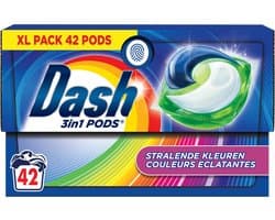 Dash Wasmiddelcapsules 3in1 Pods Stralende Kleuren - 4 x 42 stuks - Voordeelverpakking