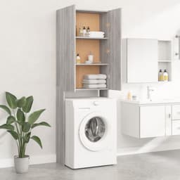 Wasmachine ombouw - Kast - Opbouwmeubel - Verhoger - Wasmachine meubel - Opbergkast - Hout - Grijs sonoma eiken — thumbnail 2