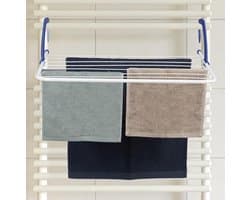 Groot hangdroogrek 48 m drooglengte voor camping balkon radiator - Hangend droogrek wit