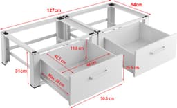Wasmachine sokkel dubbel Heyen verhoger met lades — thumbnail 2