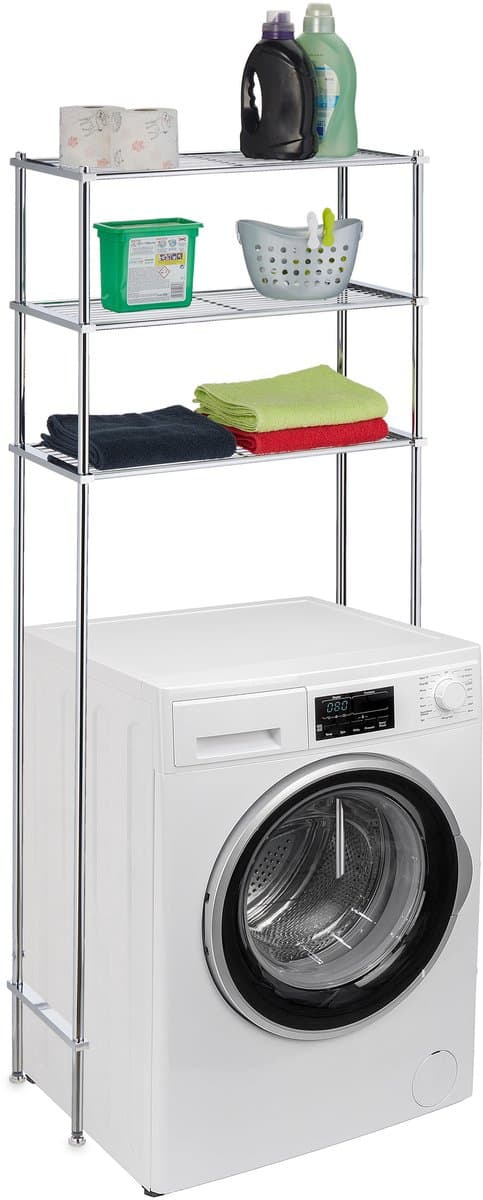 wasmachine rek - ombouw - 3 etages - 162,5 x 67 x 30 cm - toiletrek - metaal — afbeelding 1