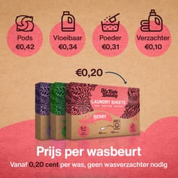 My Little Laundry Wasstrips 120 Wasbeurten Berry Bosbessen en Witte Muskus Wasmiddel Wasvellen Wasdoekjes Wasmiddeldoekjes Detergent Sheets Laundry Strips — thumbnail 3