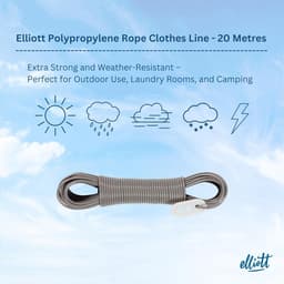 Stalen Kern Waslijn - Weerbestendig en Extra Sterk - 15 Meter - Wit/Grijs - PVC Gecoat — thumbnail 1