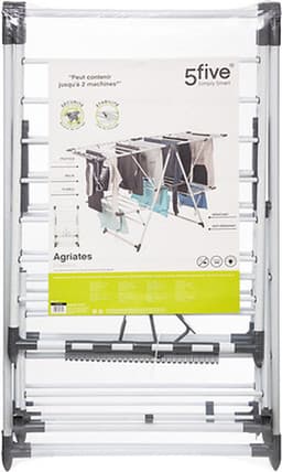 Five Wasrek/droogrek - zilver - metaal - 156 x 61 x 96 cm - staand/inklapbaar — thumbnail 3