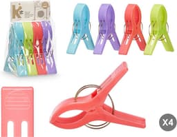 Arte R Handdoekknijpers XL - 8x - kleurenmix - kunststof - 10 cm - wasknijpers — thumbnail 2