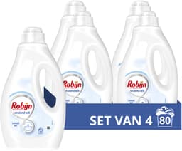 Robijn - Vloeibaar Wasmiddel - Stralend Wit - 4 flessen - 80 wasbeurten - Voordeelverpakking — thumbnail 1