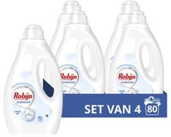 Robijn - Vloeibaar Wasmiddel - Stralend Wit - 4 flessen - 80 wasbeurten - Voordeelverpakking