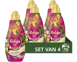 Robijn - Vloeibaar Wasmiddel - Klein & krachtig - Tropical - 4 flessen - 76 wasbeurten - Voordeelverpakking