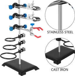 EML STORE Laboratorium Ondersteuning Rek - 3 Verschillende clips - Droogrek Voor Laboratorium - Vrijstaand - Scheikunde Set Accessoires — thumbnail 5