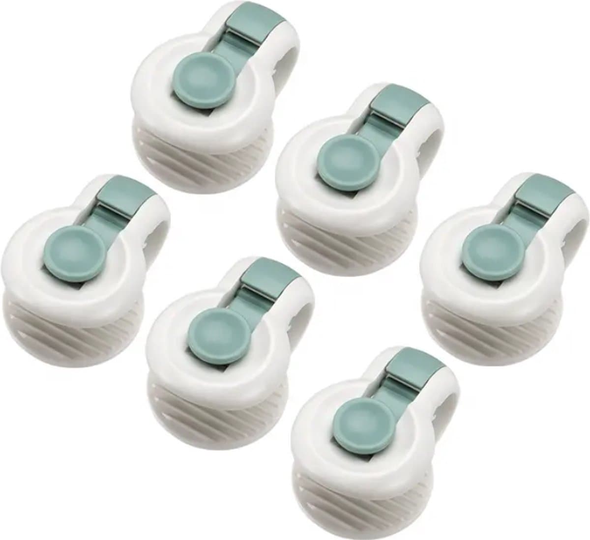 Stevige Dekbed clips - Dekbedclips - Dekbed Knijpers - Clip Dekbedovertrek - 6 stuks - Wit / Groen — afbeelding 1