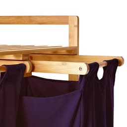 Lumaland Wasmand van bamboe - met 2 uitschuifbare waszakken - 60 L - Purper — thumbnail 5