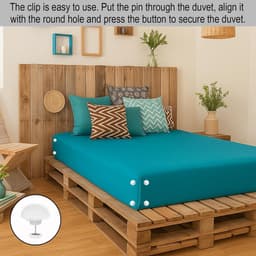 20 stuks Dekbedpinnen - Bed Sheet Holders - Quilt Clips - Dekbedovertrek Clips - Attachment Comforter - Quilt Fixing Clips - Om rommelige lakens te organiseren - Wit — thumbnail 3