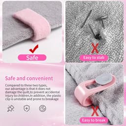 9 stuks Dekbedpinnen - Bed Sheet Holders - Quilt Clips - Dekbedovertrek Clips - Attachment Comforter - Quilt Fixing Clips - Om rommelige lakens te organiseren - Roze — thumbnail 2