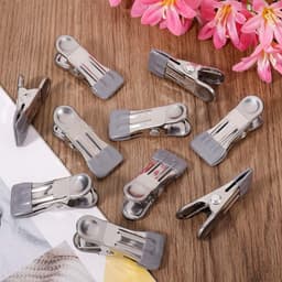 30 roestvrijstalen wasknijpers, multifunctionele antislip metalen wasknijpers, te gebruiken voor het vastklemmen van sokken, schoenen, handdoeken, voedselverpakkingen en foto's (grijs). — thumbnail 3