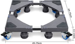 Aufun Wasmachinevoet Voor Koelkast Verstelbare Breedte- 8 Stevige Poten Met 4 Wielen-Maximale Belasting 200 Kg-Voor Wasmachine, Koelkast-Grijs — thumbnail 2