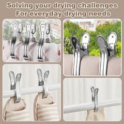 Sterke Grote Wasknijpers - 6 Stuks Roestvrijstalen Klemmen voor Harde Kleding — thumbnail 3