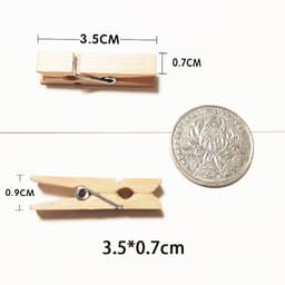 100 Mini wasknijper - wasknijper - fotodisplayclip - multifunctionele wasknijper - opbergclip - 3,5 cm - hout - geel — thumbnail 4