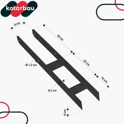 Kotarbau Serie - Stalen H-Paalvoet - 90 MM - Geschikt voor Metalen Bevestiging - Weerbestendig - Set van 4 — thumbnail 3