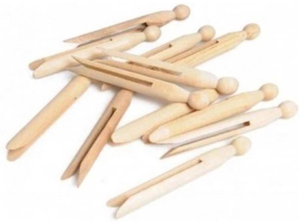 Houten ronde wasknijpers 16 st — afbeelding 1