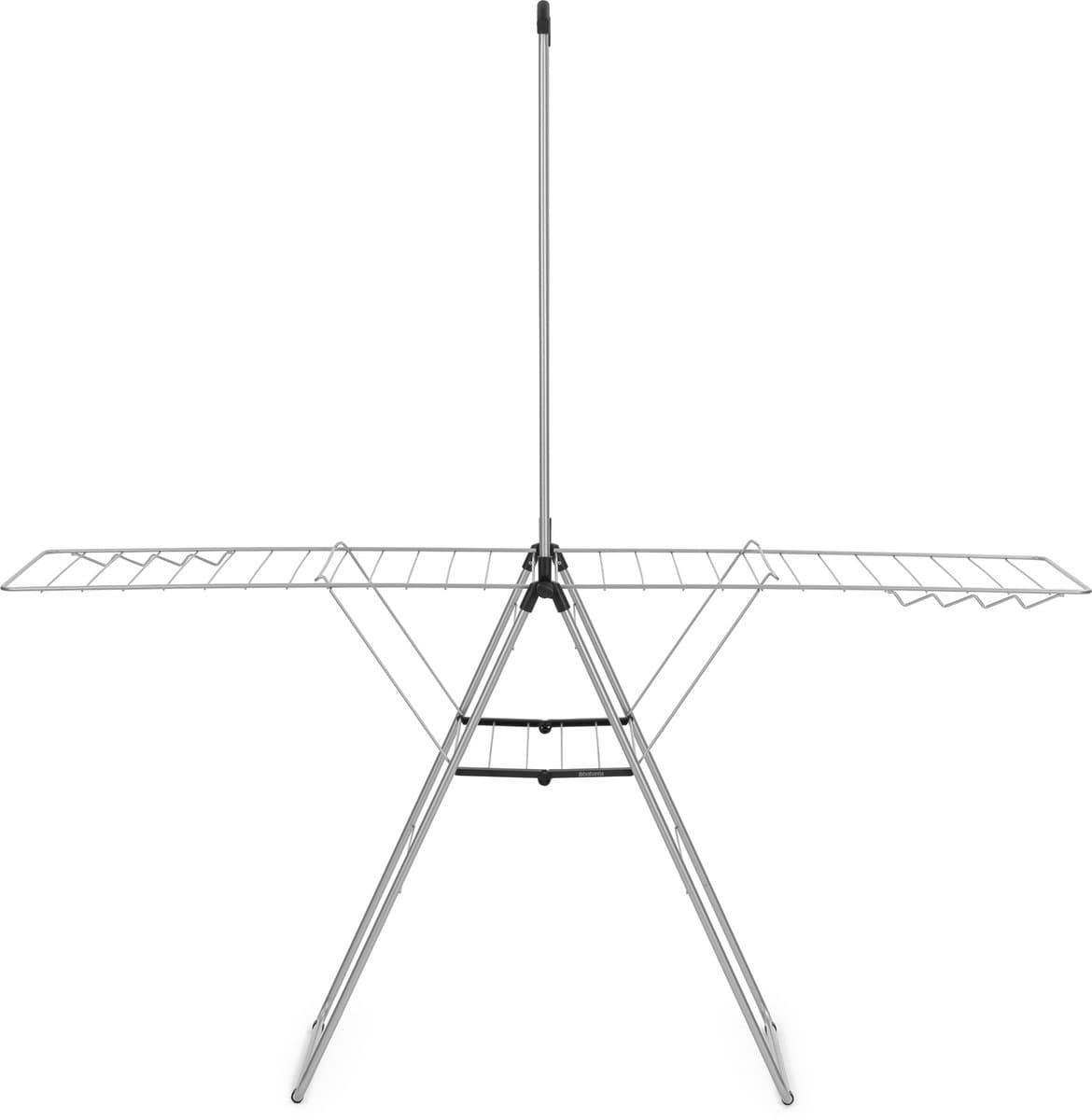 Brabantia HangOn Droogrek - 25 meter - met Stang - Metallic Grey — afbeelding 1