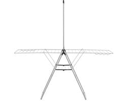 Brabantia HangOn Droogrek - 25 meter - met Stang - Metallic Grey — afbeelding 1