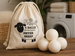 Wollen Drogerballen – 6 stuks + Zak - Natuurlijke Droogballen voor de Wasdroger - Duurzame en Herbruikbare - Anti-Kreuk — thumbnail 4