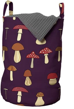 ABAKUHAUS Pilz waszak, Porcini en Amanita, wasmand met handvatten en trekkoord voor wasserettes, meerkleurig — thumbnail 4