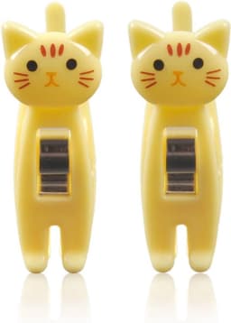 12 stuks kattenvormige zakclips leuke chip clips papieren clips Japanse wasknijpers kleding pennen grappige chip clips voedseltas clip voor snack chips opslag (geel) — thumbnail 2