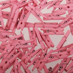 Mini Houten Knijpers - Decoratieve Wasknijpers in Roze (50/100 Stuks) — thumbnail 3