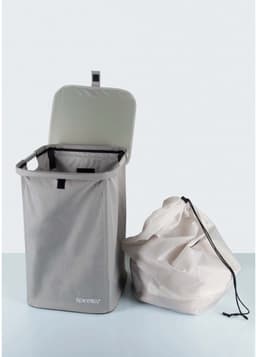 spirella Wasmand 50L - Polyester Wasmand met Deksel - Praktische Wassorteerder - Opvouwbaar Design - 34x34x52cm - Grijs — thumbnail 3