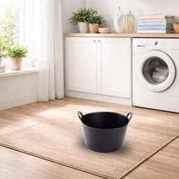 Plasticforte flexibele emmer/kuip - zwart - kunststof - rond - 56 liter - 60 x 53 x 38 cm - wasmanden - tuinafval - speelgoed — thumbnail 2