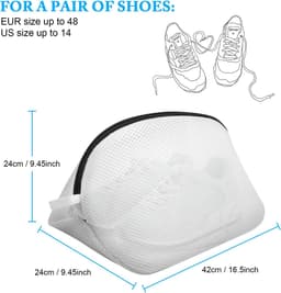 Waszak met Rits - Schoenen was tas - waszakken - 360° Uitgebreide Reiniging -Was tassen - Voor BH/Lingerie/Sokken/Schoenen - 2 Stuks — thumbnail 3