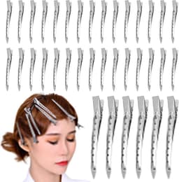 36 Zilveren Metalen Kappersspelden met Krokodillenklem voor Haarstyling — thumbnail 1