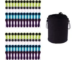 Set van 96 Zachte Waslijnklemmen met Soft Grip en Ophangzak