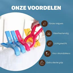 Casa Calma® – 8 Grote Plastic Knijpers voor Handdoeken & Strandlakens — thumbnail 4