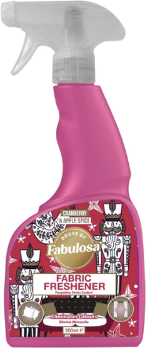 Winter Kerst Textielverfrisser - Fabulosa | 1x 500 ml - Cranberry & Apple Spice - Textielverfrisser Spray - Verwijdert Nare Geuren — afbeelding 1
