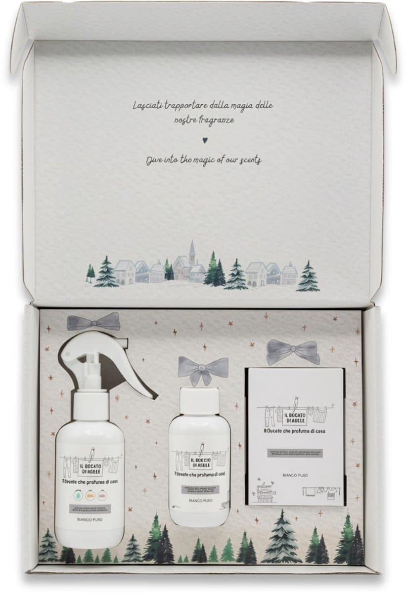 Il Bucato di Adele Wasparfum - Cadeauset - Winter Holidays Kit Puur Wit - Wasparfum 100 ml - Textiel Parfum Spray 150 ml — afbeelding 1