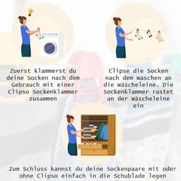 5 stuks sokkenklemmen voor wasmachine en droger - Roze sokkenhouder — thumbnail 2