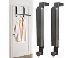 Allecta - Inklapbare deurkapstok 2 stuks voor kleerhangers - opvouwbaar en uittrekbaar