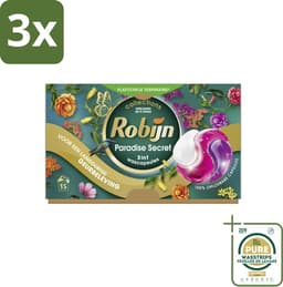 3 x Robijn – 3-in-1 Wascapsules – Paradise Secret - 15 Capsules - Grootverpakking - Koffiezetapparaat — thumbnail 1