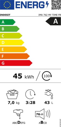 Indesit IMA 762 MY TIME FR wasmachine Voorlader 7 kg 1200 RPM Wit — thumbnail 2